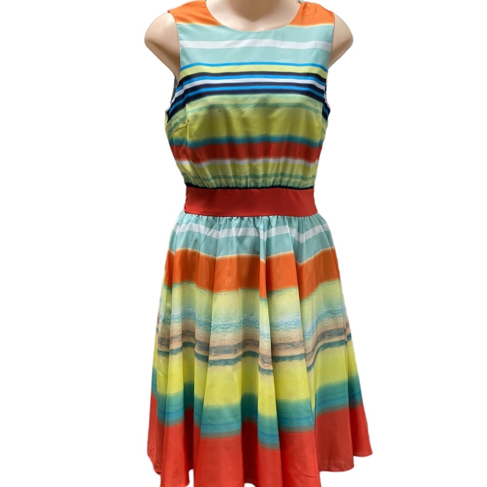 NWT Ted Baker sunset stripe‎ tangerine dress 
size 1